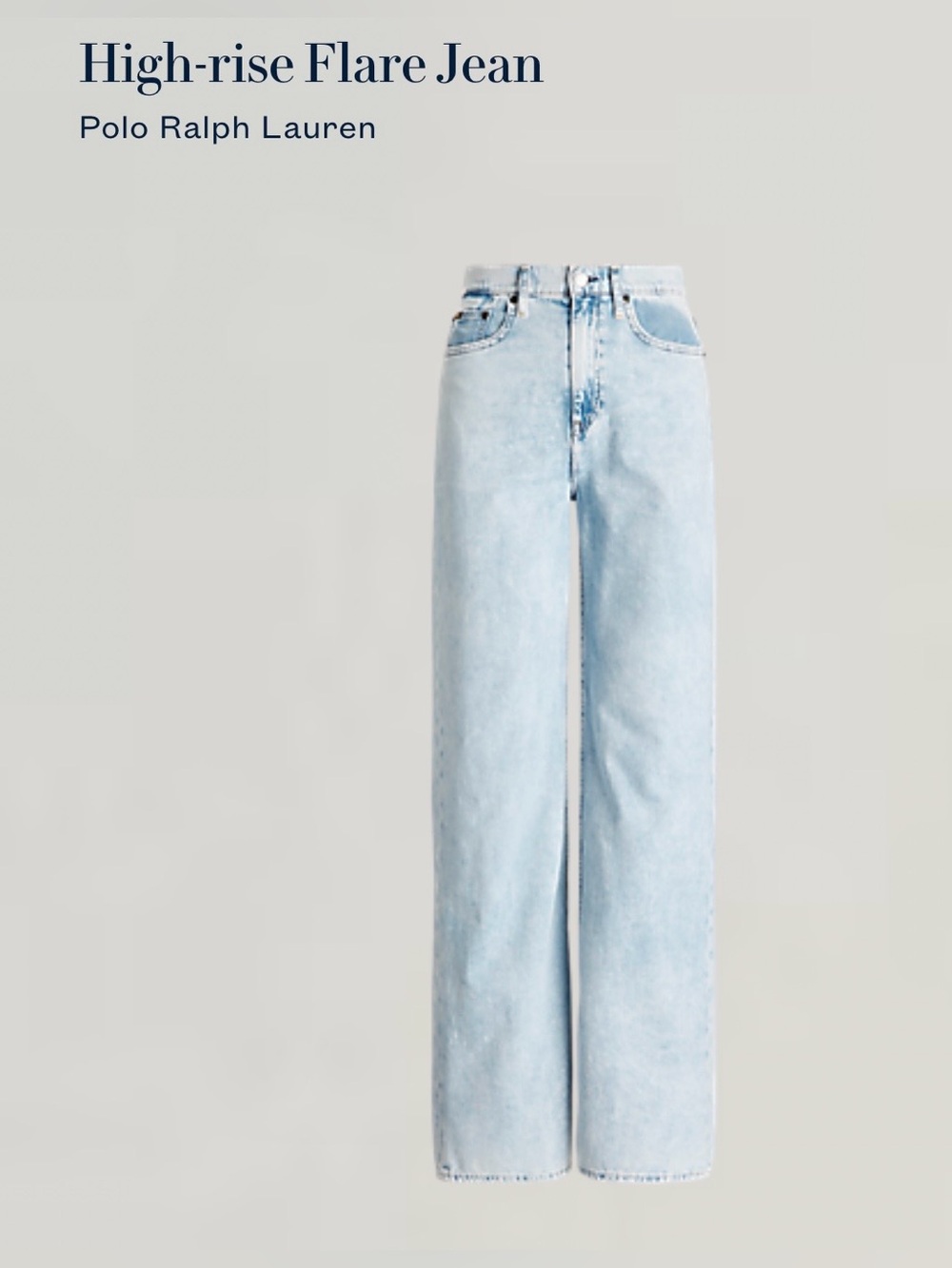 Polo Ralph Lauren High-Rise Flare Jeans Women’s 31x32 Light Wash Wide Leg cotton